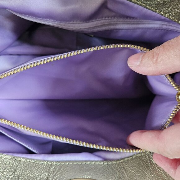 Coach Purse Garnet Gold Patent Leather Turnlock Satchel 13915 - Picture 13 of 16